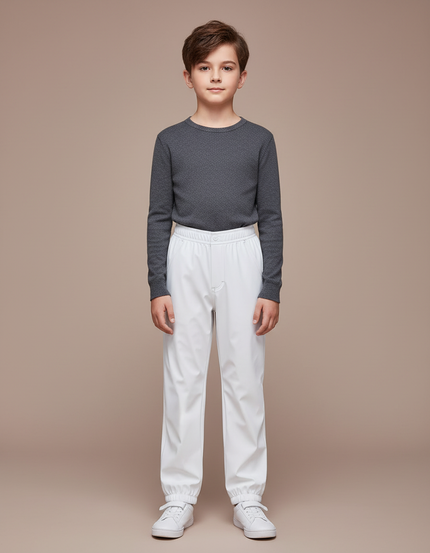 Pantalon De Pluie Blanc Enfant Imperméable Décontracté - Polyester