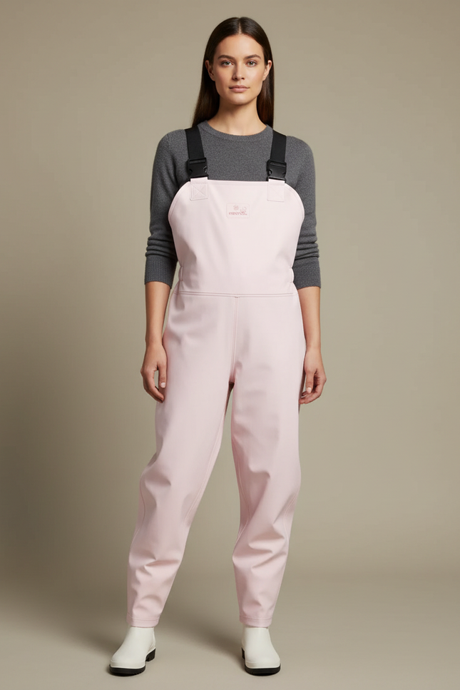 Pantalon De Pluie Rose Bretelles Imperméable Femme - Polyester
