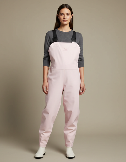 Pantalon De Pluie Rose Bretelles Imperméable Femme - Polyester
