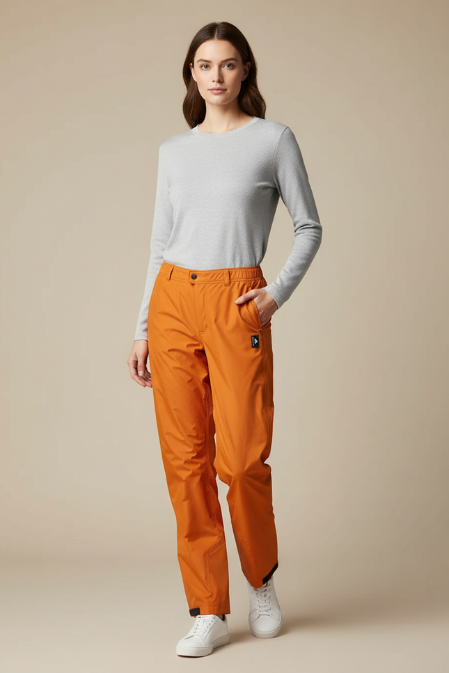 Pantalon De Pluie Orange Ample Imperméable Femme Léger - Polyester