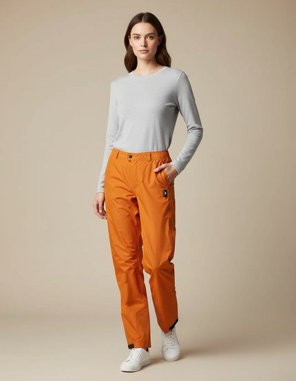 Pantalon De Pluie Orange Ample Imperméable Femme Léger - Polyester