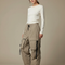 Pantalon De Pluie Beige Cargo Ample Imperméable Unisexe - Polyester