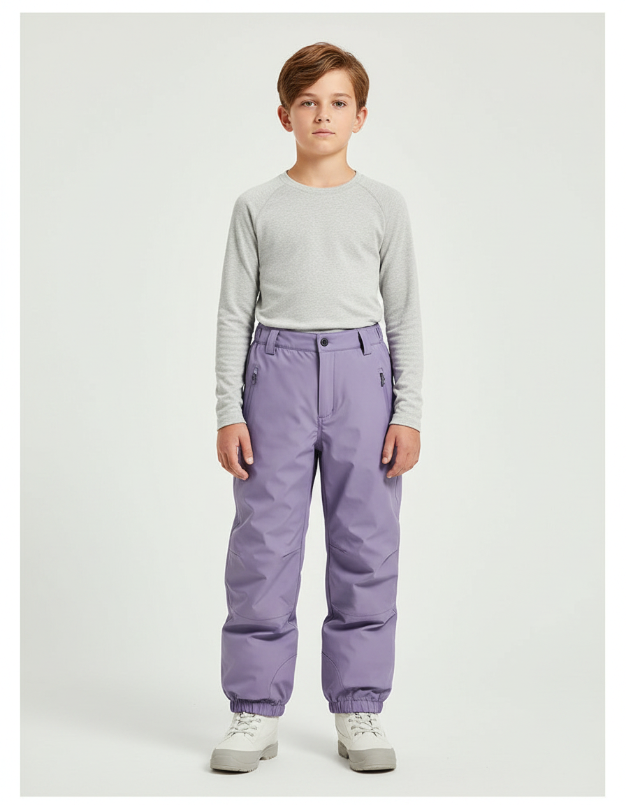 Pantalon De Pluie Violet Imperméable Enfant Ski Hiver - Polyester