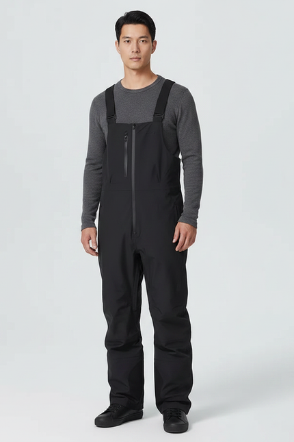 Pantalon De Pluie Noir Bretelles Imperméable Ski Homme - Polyester