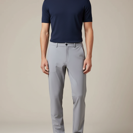Pantalon De Pluie Gris Homme Droit Décontracté Léger - Polyester