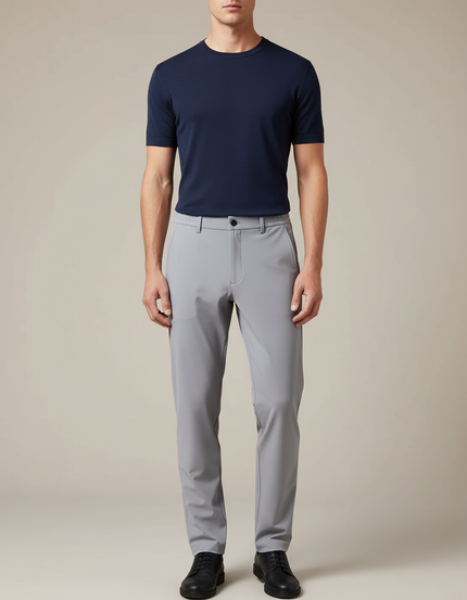 Pantalon De Pluie Gris Homme Droit Décontracté Léger - Polyester