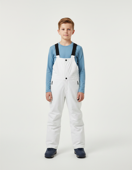 Pantalon De Pluie Blanc Enfant Bretelles Imperméable Neige - Polyester