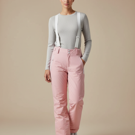 Pantalon De Pluie Rose Imperméable Bretelles Femme - Polyester