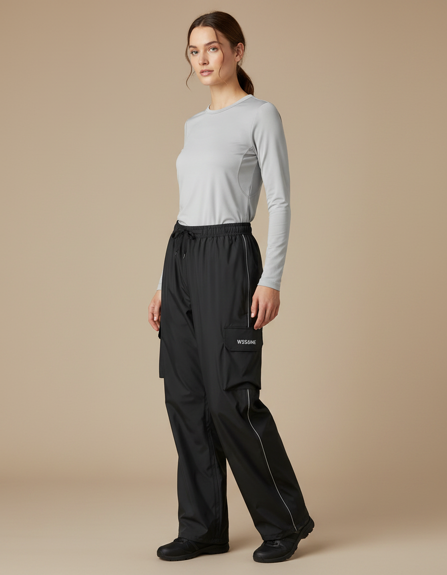 Pantalon De Pluie Scooter - Noir Polyester