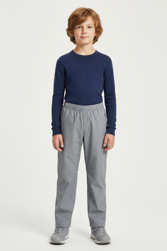Pantalon De Pluie Gris Imperméable Enfant Élastiqué - Polyester