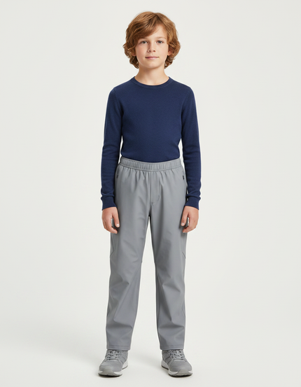 Pantalon De Pluie Gris Imperméable Enfant Élastiqué - Polyester