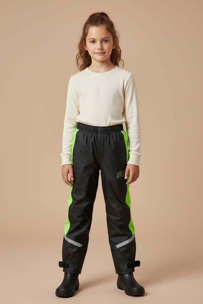 Pantalon De Pluie Pour Vélo - Noir Polyester