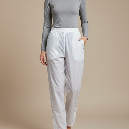 Pantalon Pluie Golf Femme - Blanc Polyester