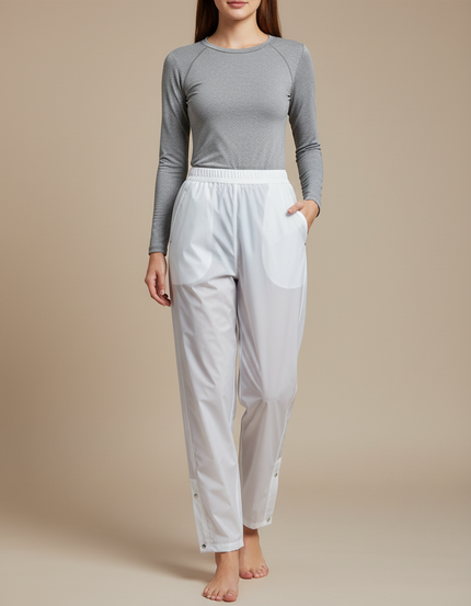 Pantalon Pluie Golf Femme - Blanc Polyester