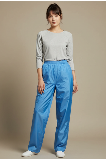 Pantalon De Pluie Bleu Brillant Ample Léger Imperméable - Polyester