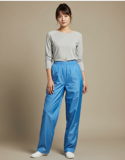 Pantalon De Pluie Bleu Brillant Ample Léger Imperméable - Polyester
