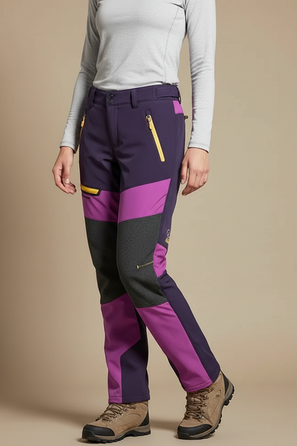 Pantalon De Pluie Violet Imperméable Randonnée Softshell Femme - Polyester