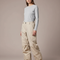Pantalon De Pluie Beige Cargo Ample Imperméable Femme - Polyester