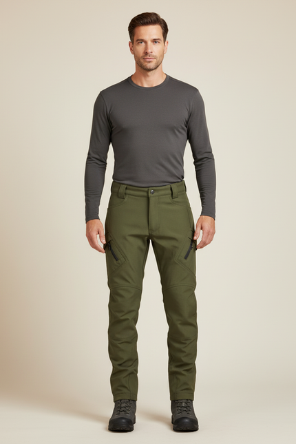 Pantalon De Pluie Vert Militaire Cargo Droit Homme - Kaki Polyester