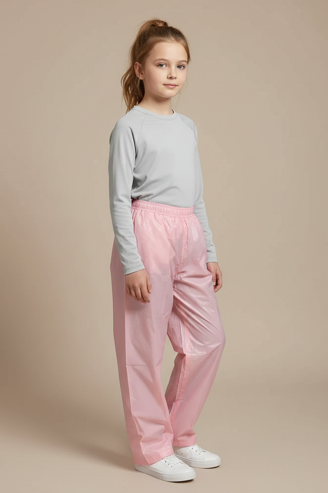 Pantalon De Pluie Rose Transparent Ample Enfant - Polyester