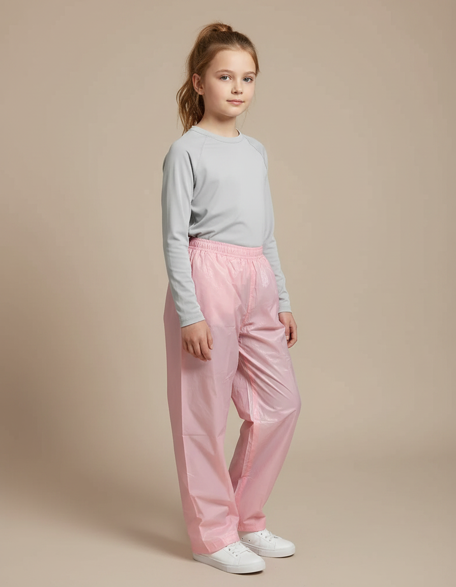 Pantalon De Pluie Rose Transparent Ample Enfant - Polyester