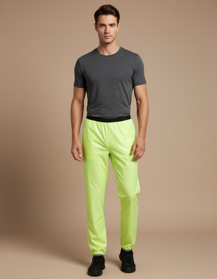 Pantalon De Pluie Jaune Fluo Imperméable Léger Sportif Homme - Polyester