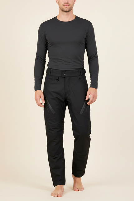 Pantalon De Pluie Noir Homme Imperméable Coupe-Vent Cargo - Polyester