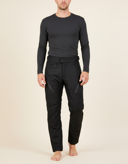 Pantalon De Pluie Noir Homme Imperméable Coupe-Vent Cargo - Polyester