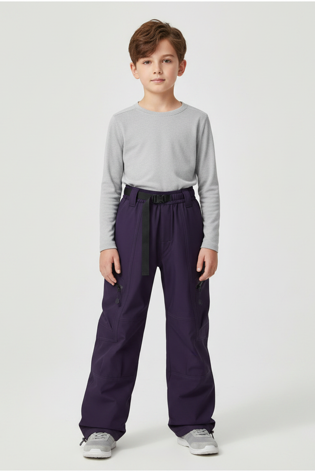 Pantalon De Pluie Violet Ample Ceinturé Enfant - Polyester