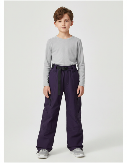Pantalon De Pluie Violet Ample Ceinturé Enfant - Polyester