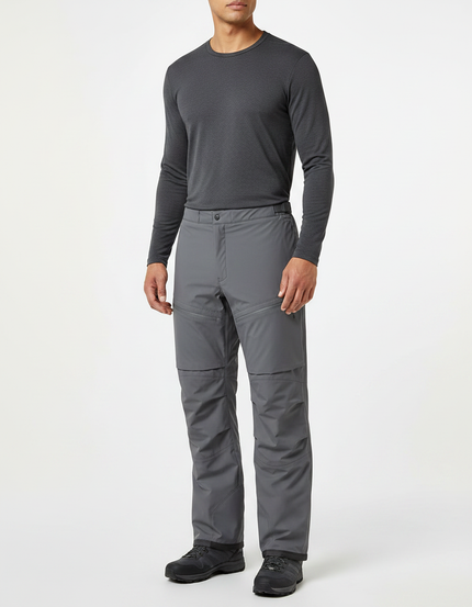 Pantalon De Pluie Gris Homme Imperméable Zippé Coupe Droite - Polyester