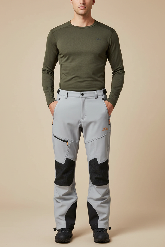 Pantalon De Pluie Gris Imperméable Randonnée Cargo Homme - Polyester