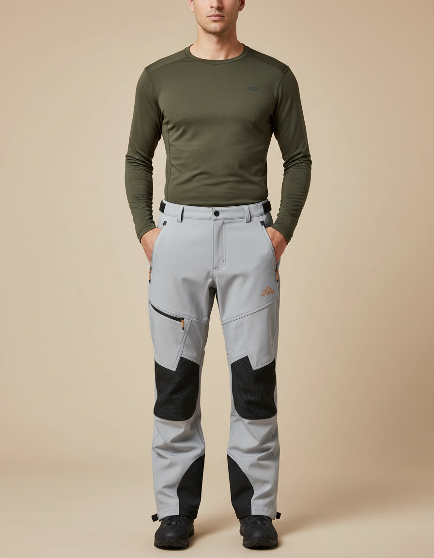 Pantalon De Pluie Gris Imperméable Randonnée Cargo Homme - Polyester
