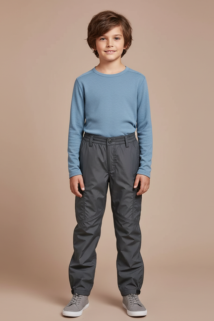 Pantalon De Pluie Gris Imperméable Enfant Léger - Polyester