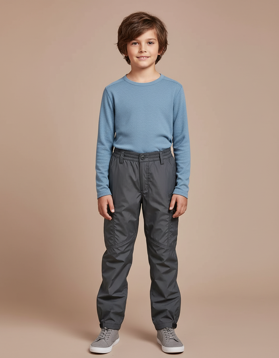 Pantalon De Pluie Gris Imperméable Enfant Léger - Polyester