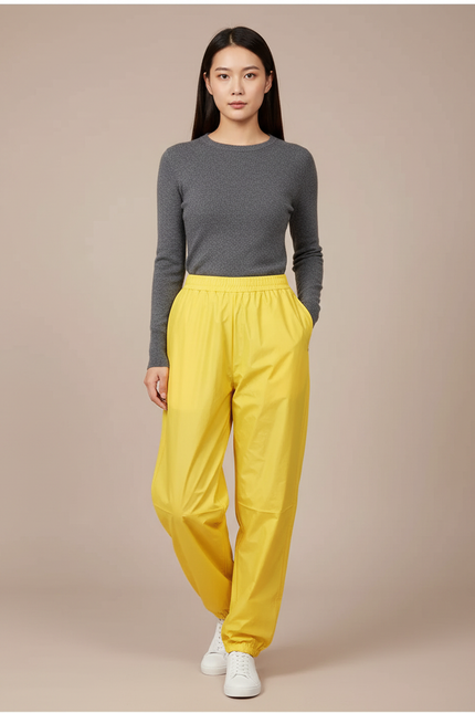 Pantalon De Pluie Jaune Imperméable Ample Léger Femme - Polyester