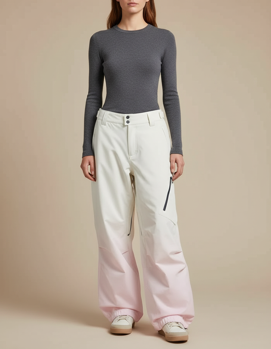 Pantalon De Pluie Dégradé Rose Ample Imperméable Femme - Polyester