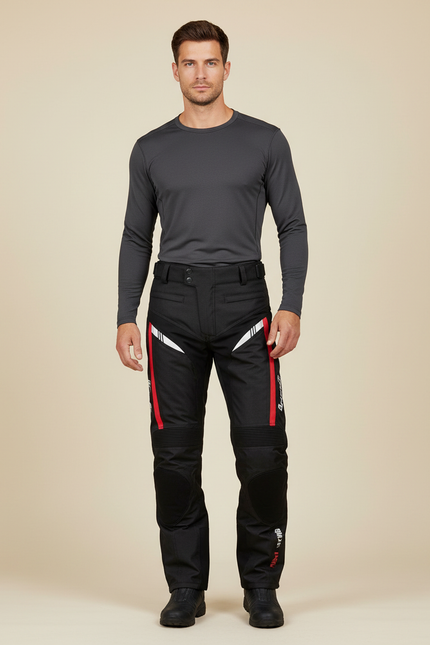 Pantalon De Pluie Noir Moto Réfléchissant Imperméable Homme - Polyester