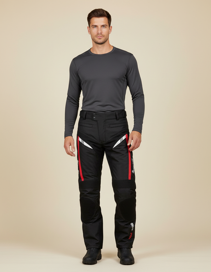 Pantalon De Pluie Noir Moto Réfléchissant Imperméable Homme - Polyester