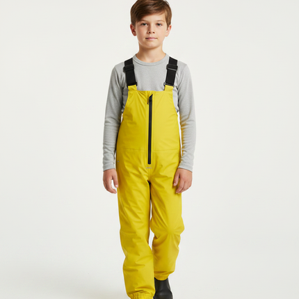 Pantalon De Pluie Jaune Bretelles Imperméable Enfant - Polyester