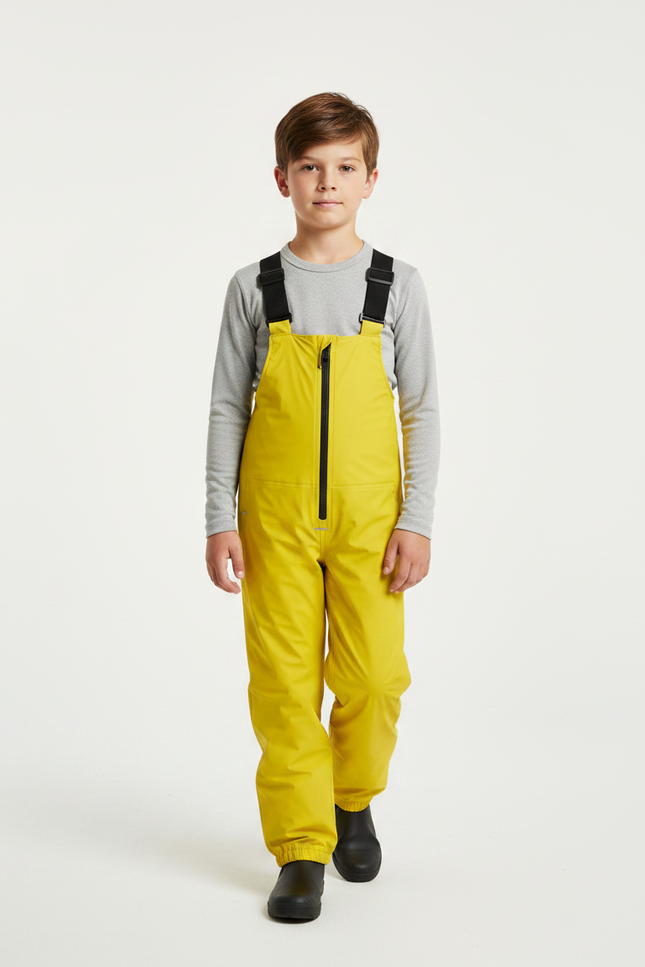 Pantalon De Pluie Jaune Bretelles Imperméable Enfant - Polyester