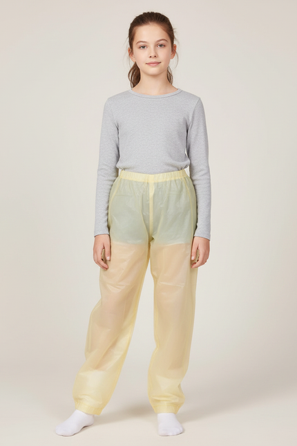 Pantalon De Pluie Jaune Transparent Enfant Léger Imperméable - Polyester