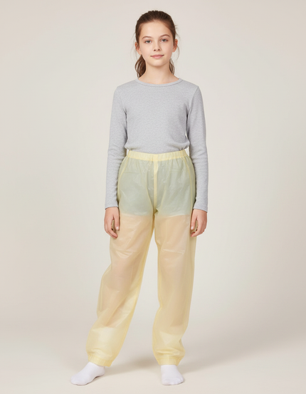 Pantalon De Pluie Jaune Transparent Enfant Léger Imperméable - Polyester