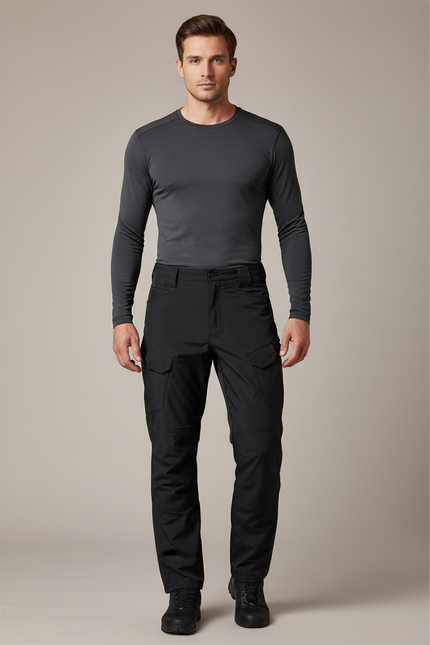Pantalon De Pluie Noir Cargo Tactique Homme Imperméable - Polyester