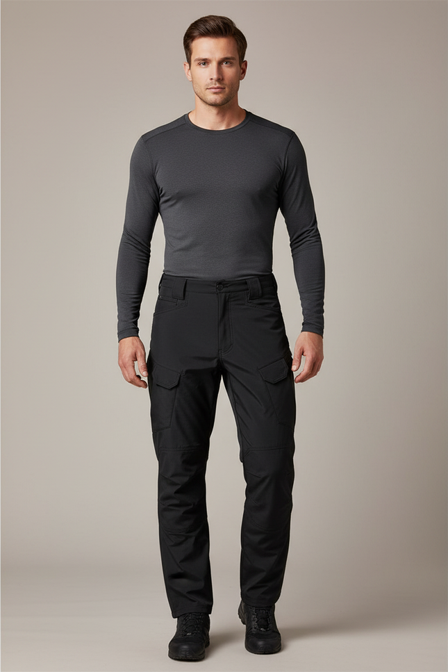Pantalon De Pluie Noir Cargo Tactique Homme Imperméable - Polyester