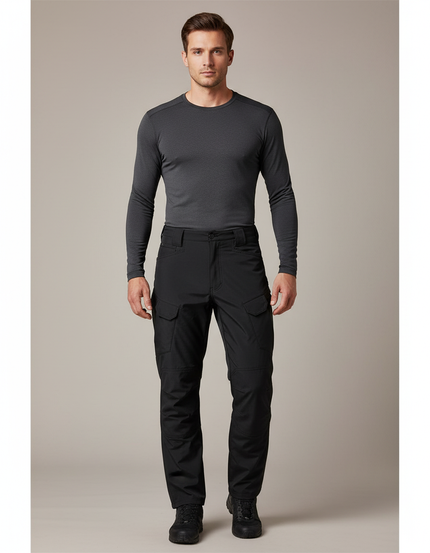 Pantalon De Pluie Noir Cargo Tactique Homme Imperméable - Polyester