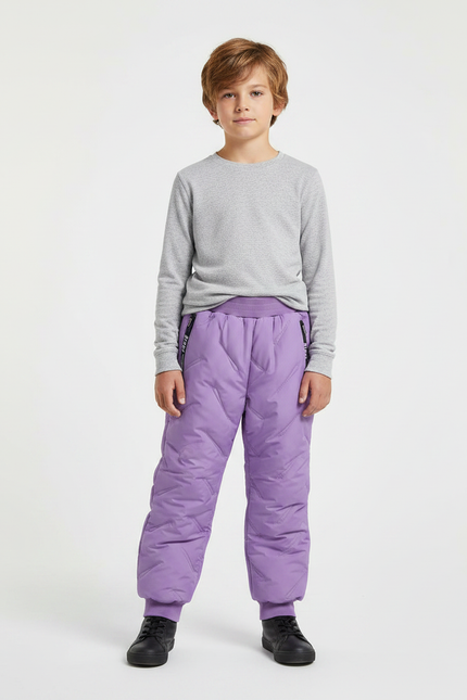 Pantalon De Pluie Violet Matelassé Élastique Chaud Enfant - Polyester