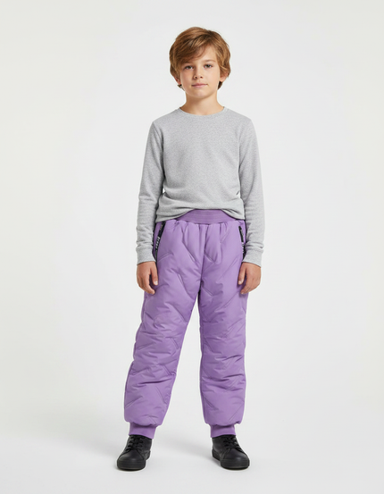 Pantalon De Pluie Violet Matelassé Élastique Chaud Enfant - Polyester