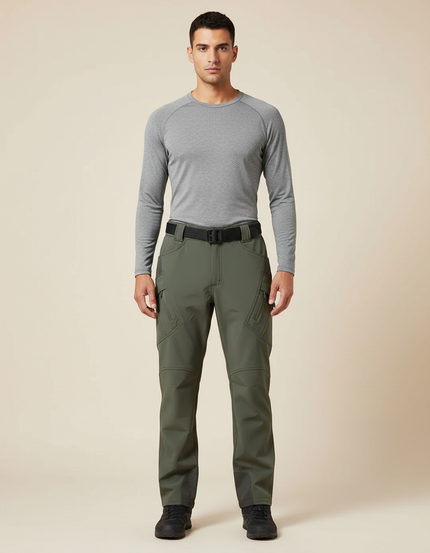Pantalon De Pluie Vert Olive Cargo Softshell Homme - Kaki Polyester