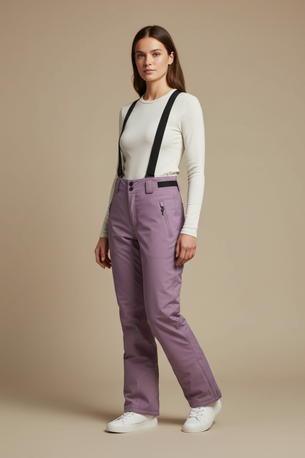 Pantalon De Pluie Violet Imperméable Bretelles Femme - Polyester